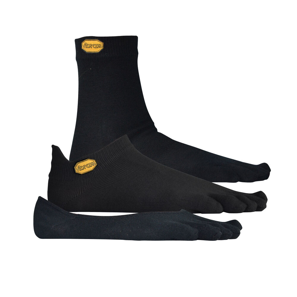 Vibram Fivefingers Crew-No Show-Ghost 3 Pack Bayan Çorap Siyah,VX8435791